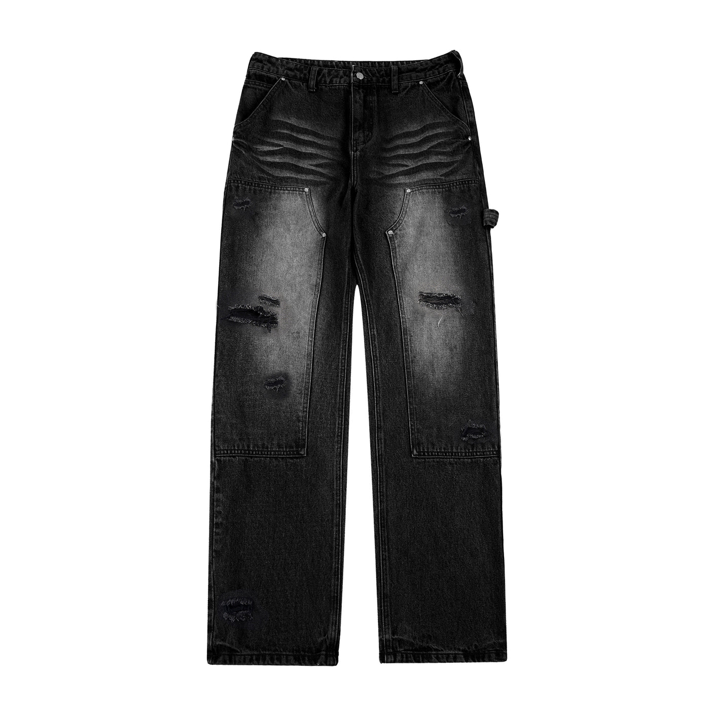 S45 Hole Washed Double Knee Jeans | Face 3 Face