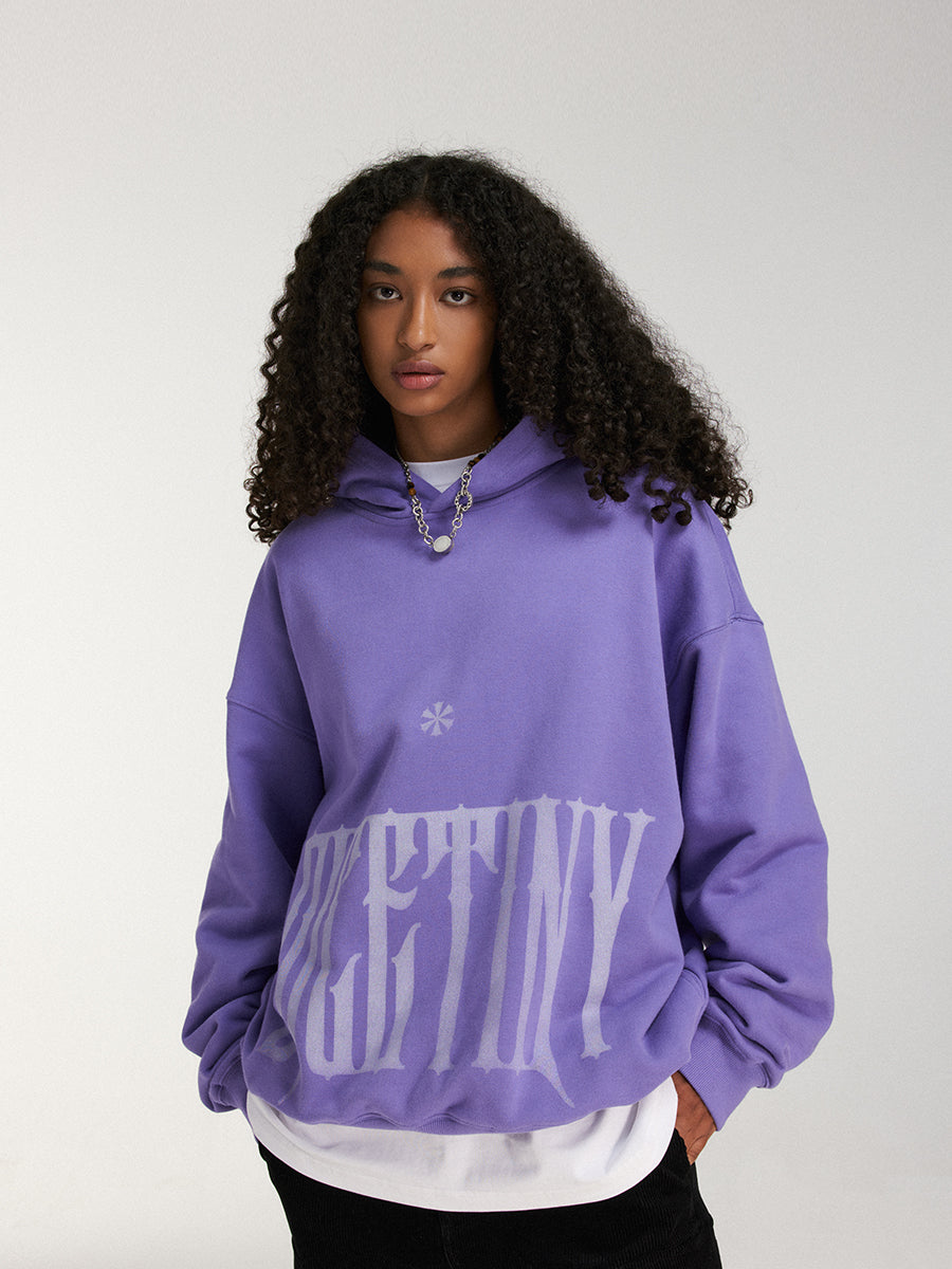 DICETINY Distressed Logo Printed Hoodie | Face 3 Face