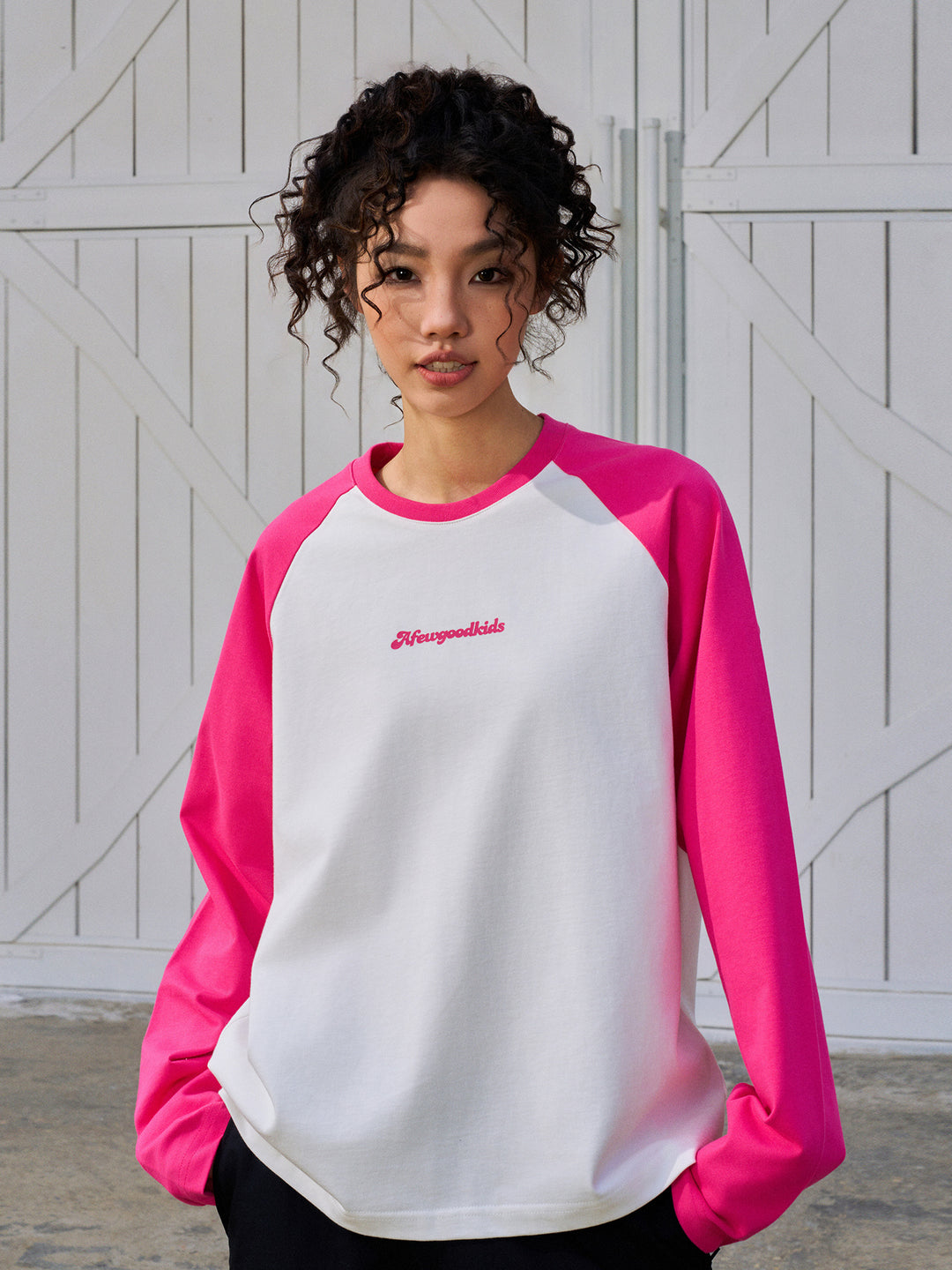 AFGK Logo Printing Raglan Long Sleeved Tee