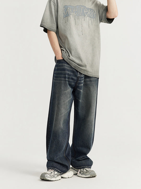 F3F Select Vintage Washed & Old Frayed Blue Jeans