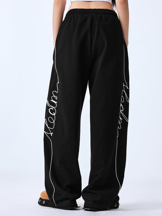 MEDM Basic Letters Embroidered Pants