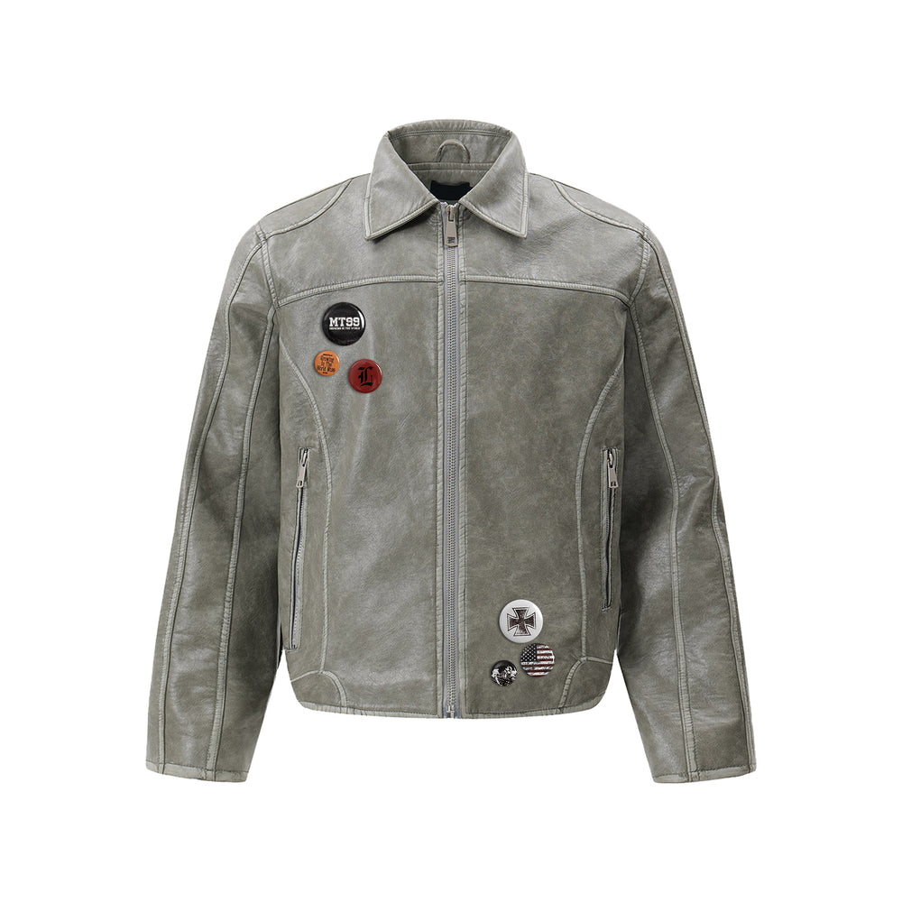 F3F Select Washed Leather Motorcycle Jacket | Face 3 Face