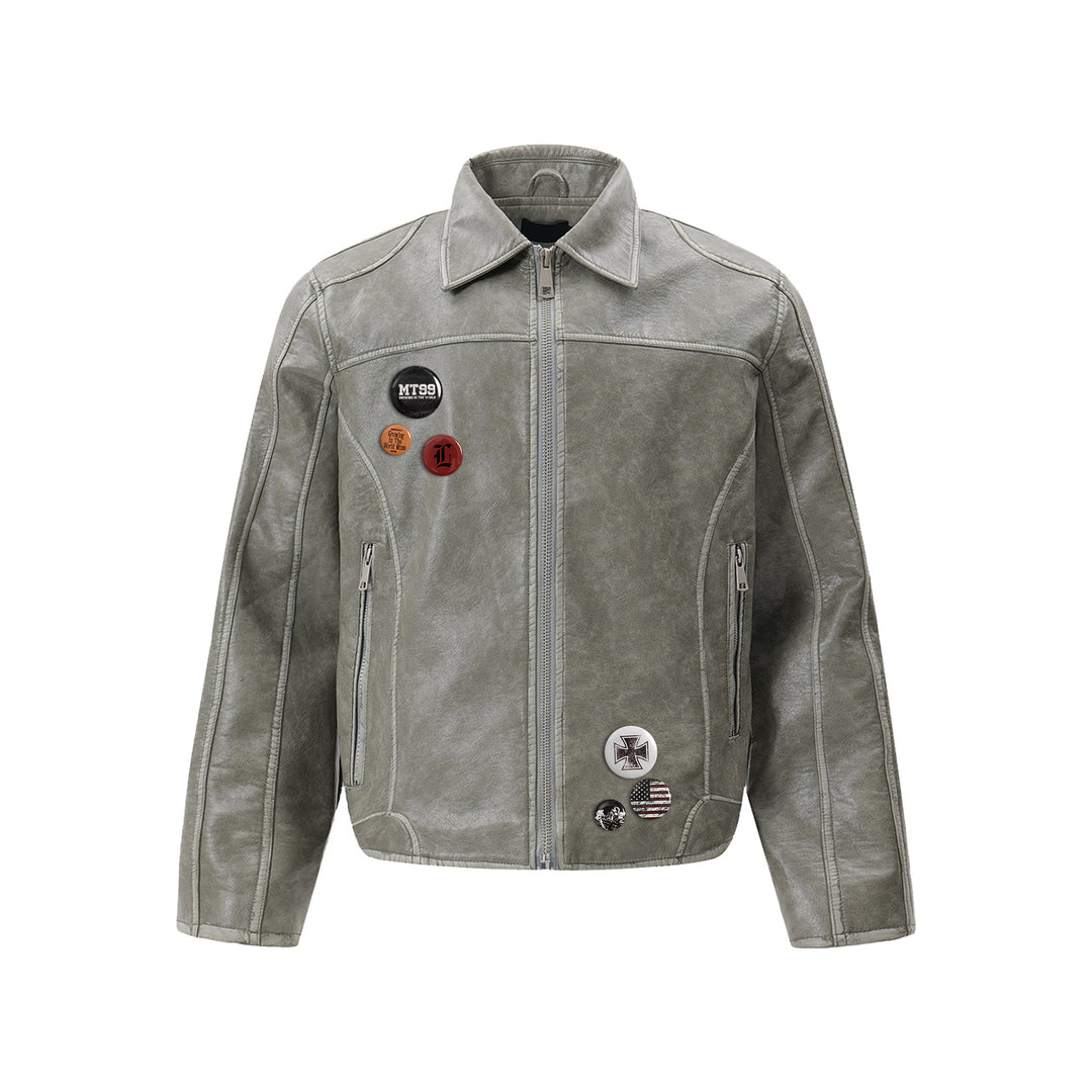 F3F Select Washed Leather Motorcycle Jacket | Face 3 Face