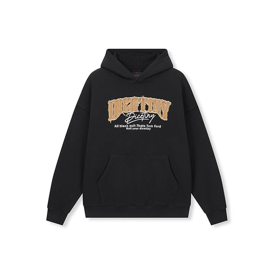 DICETINY Denim Patch Logo Studs Hoodie | Face 3 Face