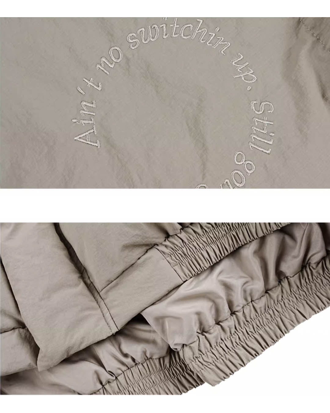 1807 Arrangement Font Embroidered  Down Jacket | Face 3 Face