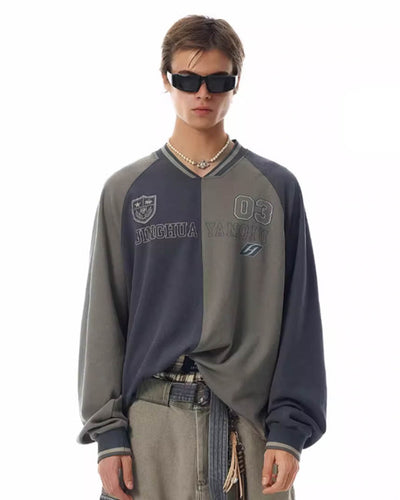 JHYQ Contrast Color Stitching Long Sleeved Jersey Tee | Face 3 Face