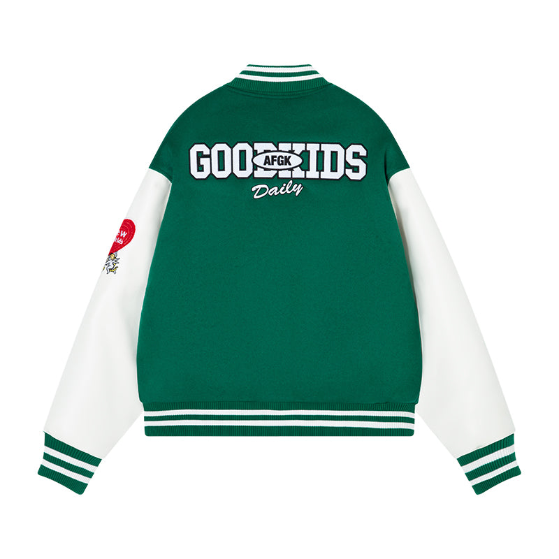 AFGK Angel Leather Varsity Jacket