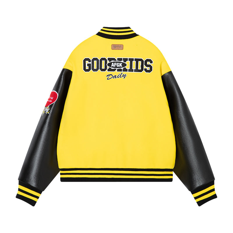 AFGK Angel Leather Varsity Jacket