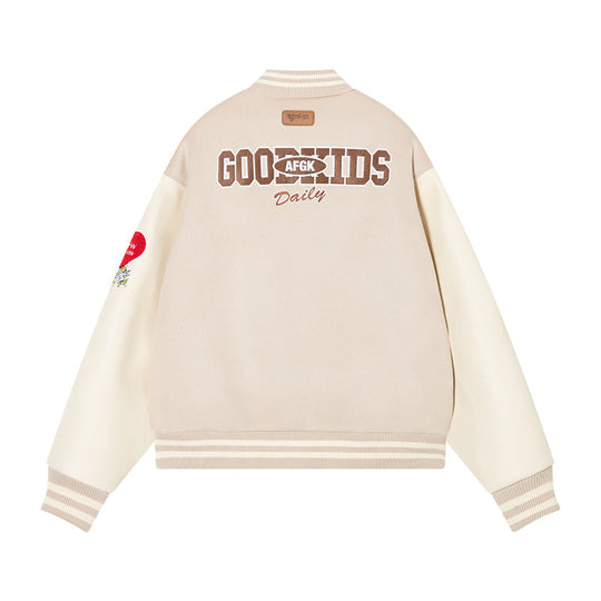 AFGK Angel Leather Varsity Jacket
