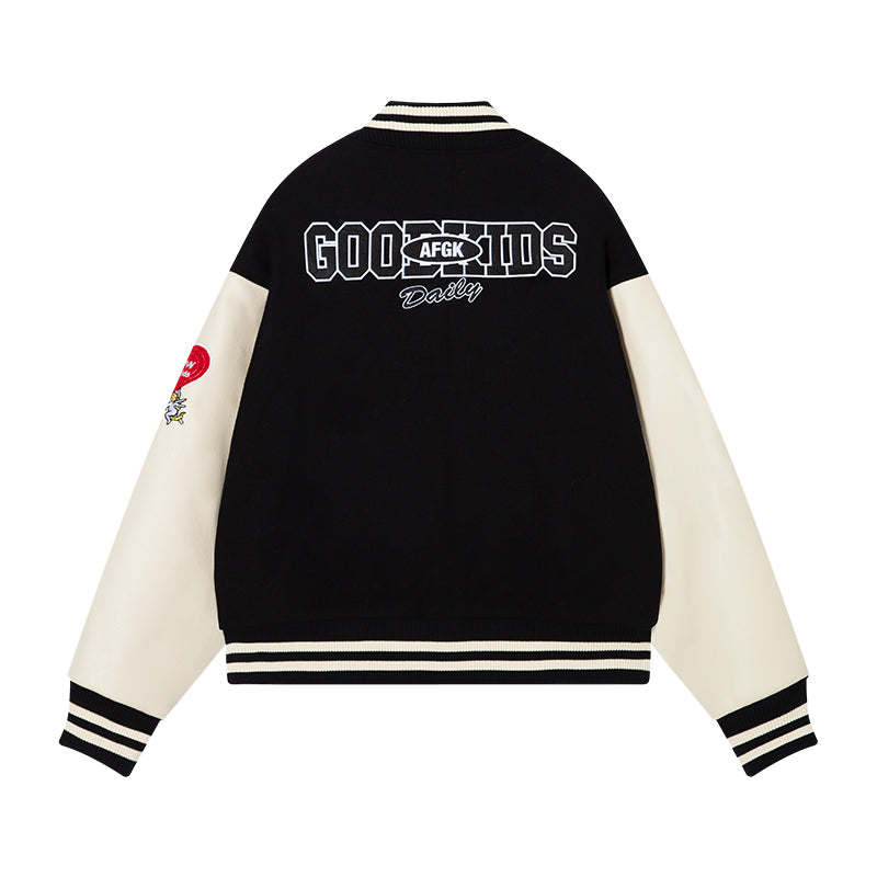 AFGK Angel Leather Varsity Jacket