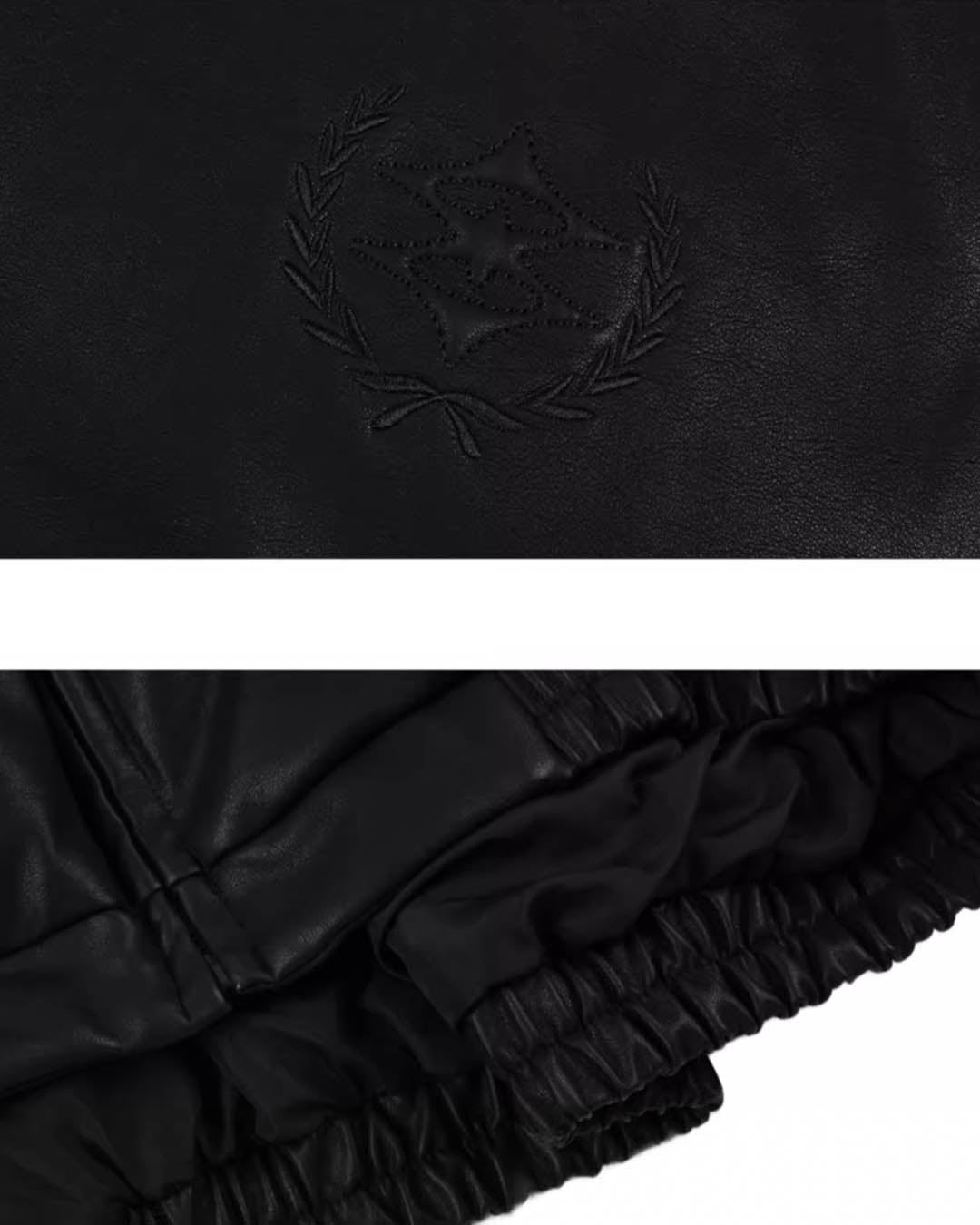 1807 3D Embroidery Leather Down Jacket | Face 3 Face