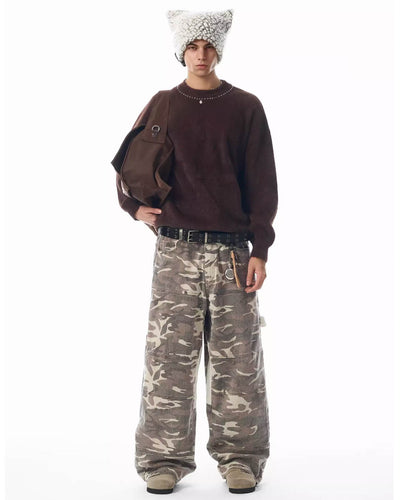 JHYQ Blocking Patchwork Pocket Design Camouflage Work Pants | Face 3 Face