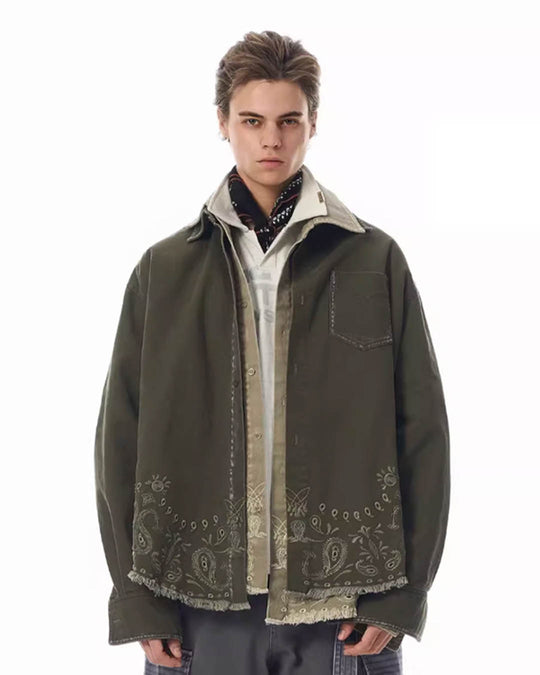 JHYQ Paisley Embroidery Long Sleeved Shirt Jacket | Face 3 Face