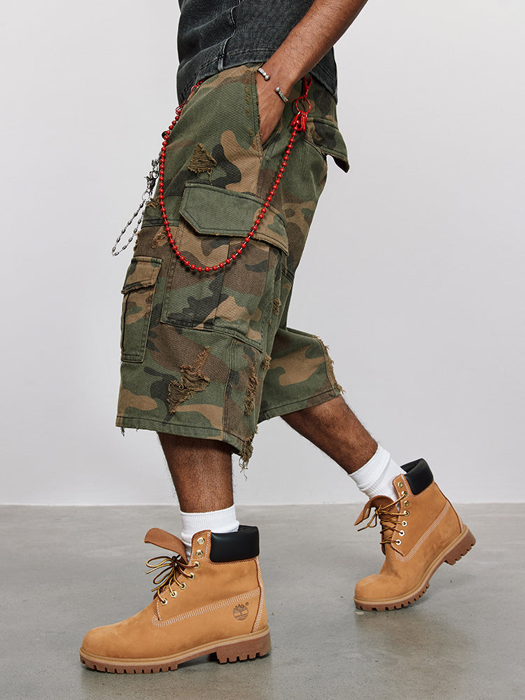 ANTIDOTE Destruction Camouflage Washed Short Cargo Work Pants