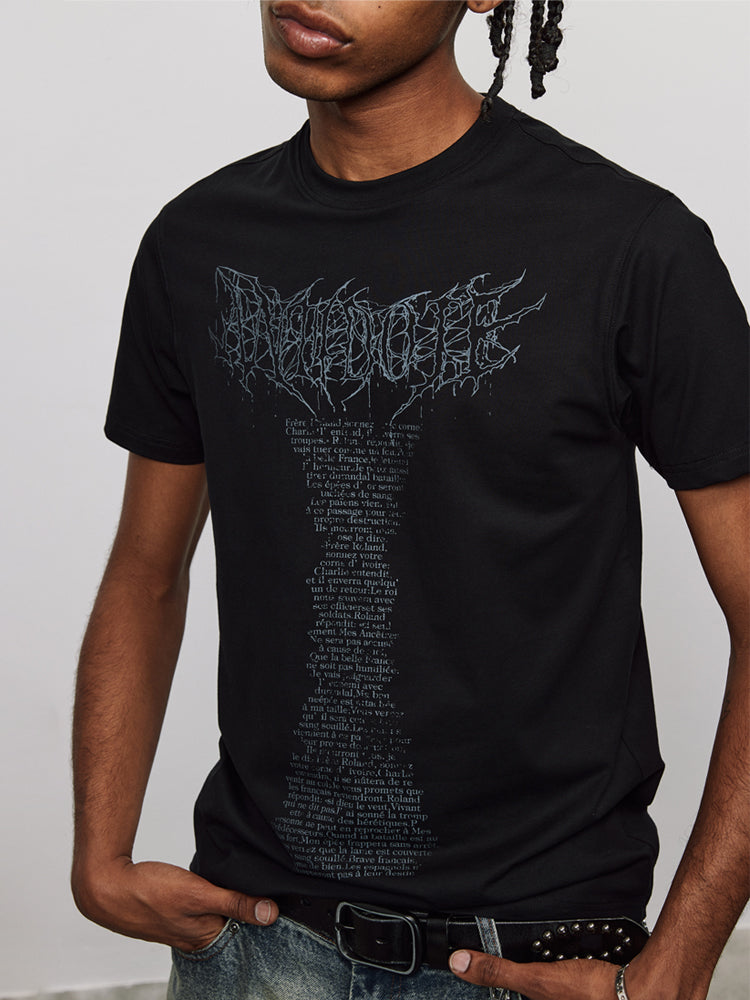 ANTIDOTE Venom Font Printed Slim Stretch Tee