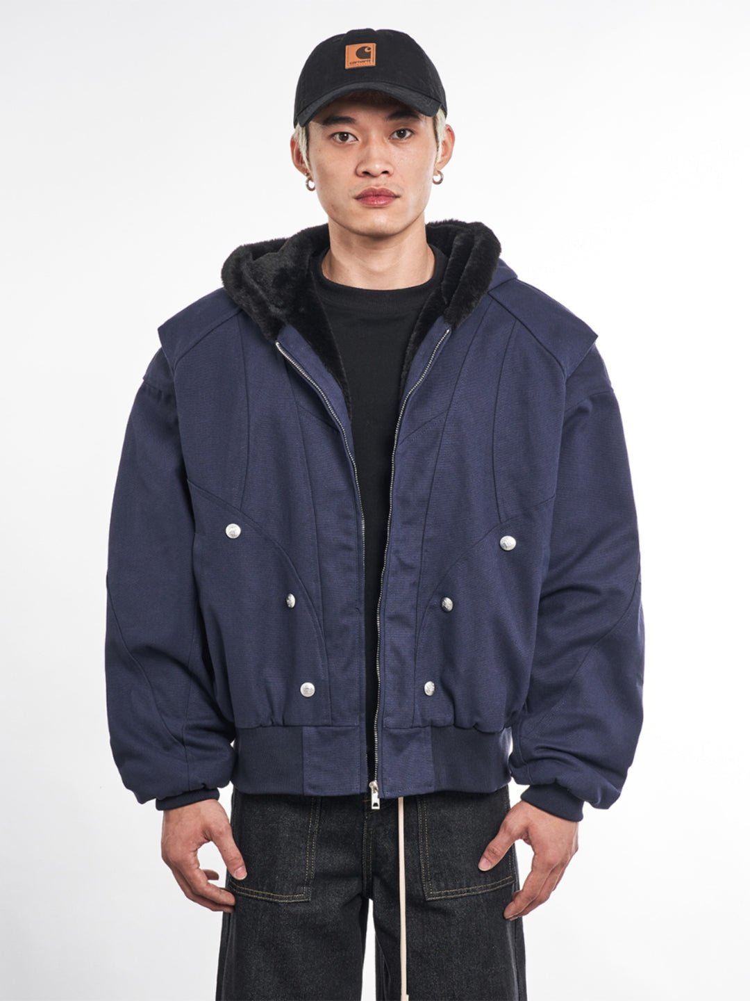F3F Select Faux Rabbit Fur Lining Hoodie Work Jacket | Face 3 Face
