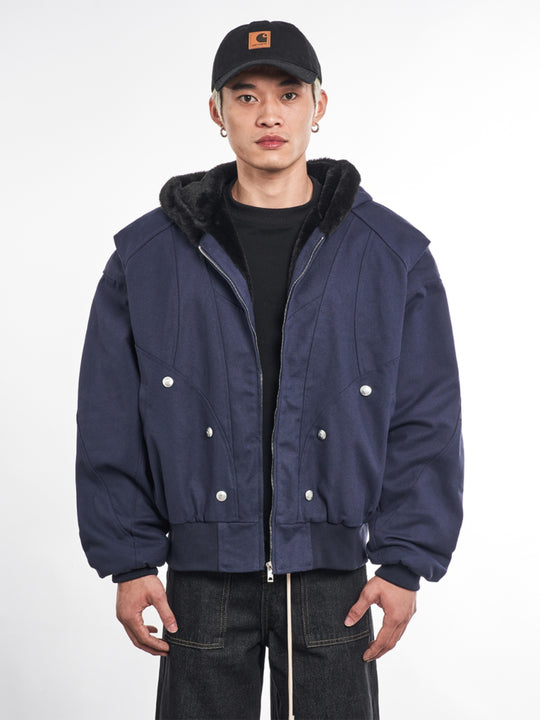 F3F Select Faux Rabbit Fur Lining Hoodie Work Jacket | Face 3 Face