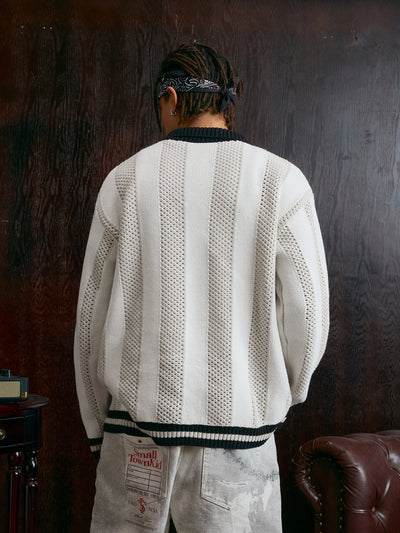 Small Town Kid Striped Knit Polo Sweater | Face 3 Face