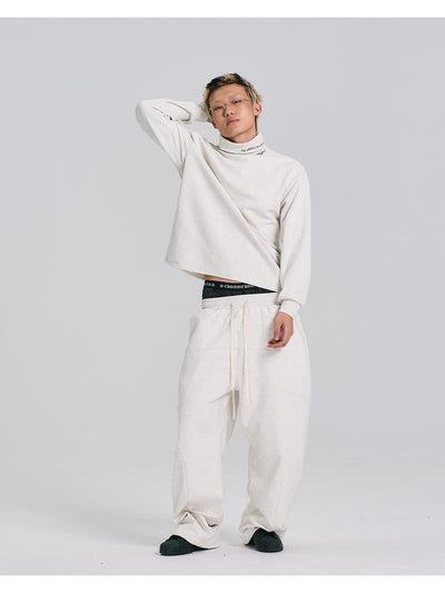 EVILKNIGHT(EK) Structure Cut Elastic Waist Baggy Sweatpants | Face 3 Face