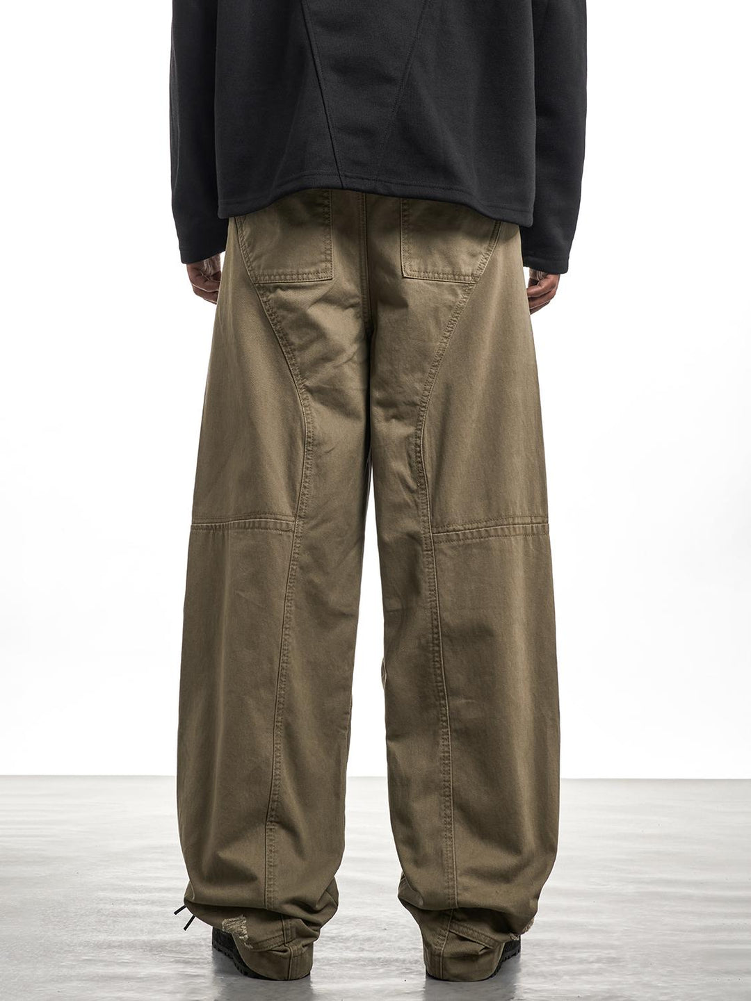 F3F Select Khaki Baggy Vertical Cut Work Pants | Face 3 Face