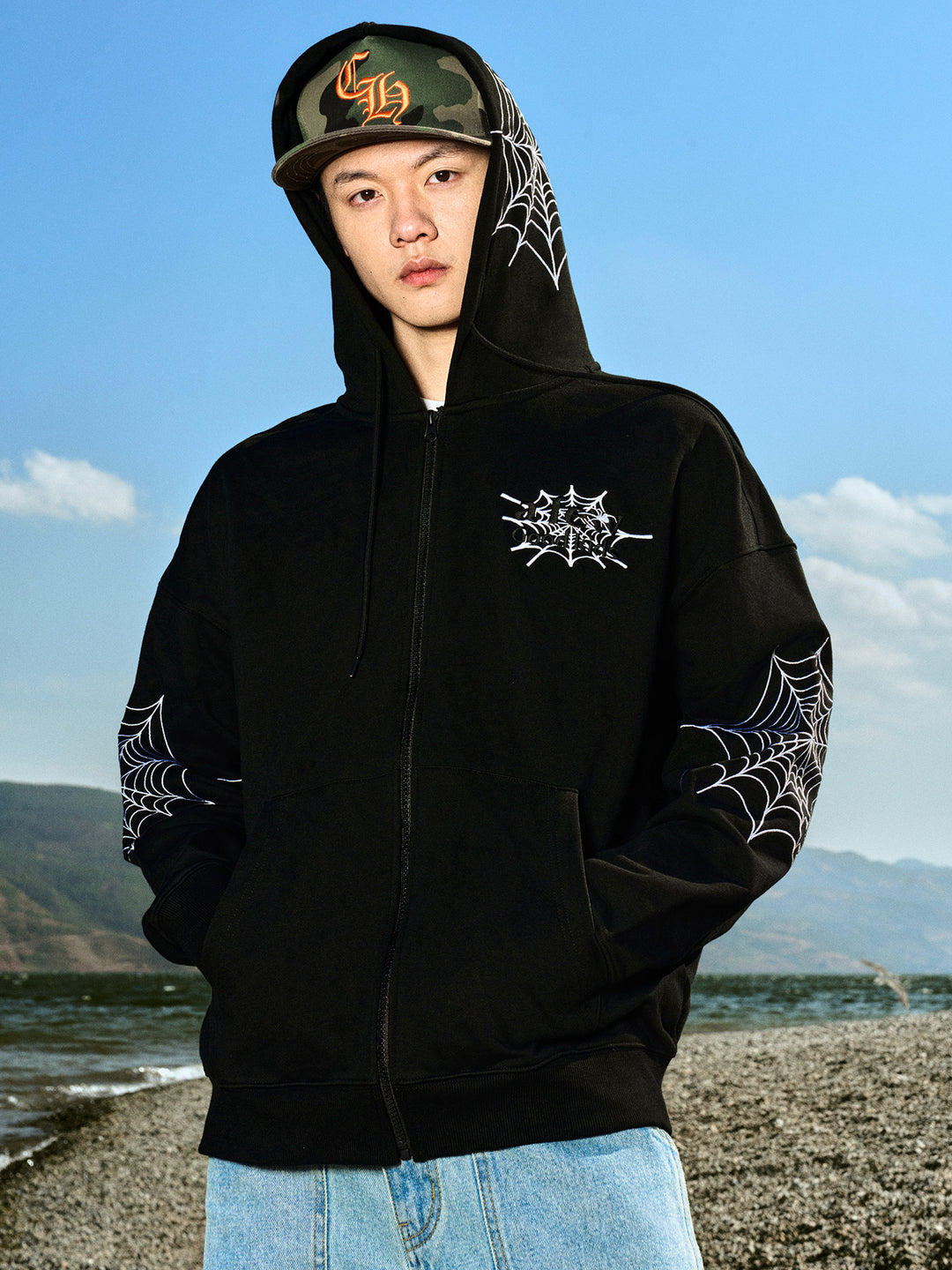AFGK Spider Web Zipper Hoodie