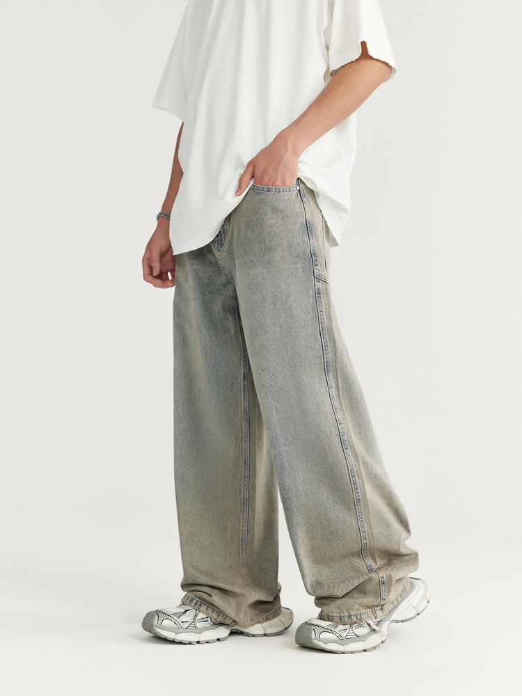 F3F Select Retro Wash Cut Wide Leg Jeans