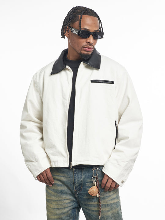 F3F Select PU Leather Lapel Detroit Work Jacket | Face 3 Face