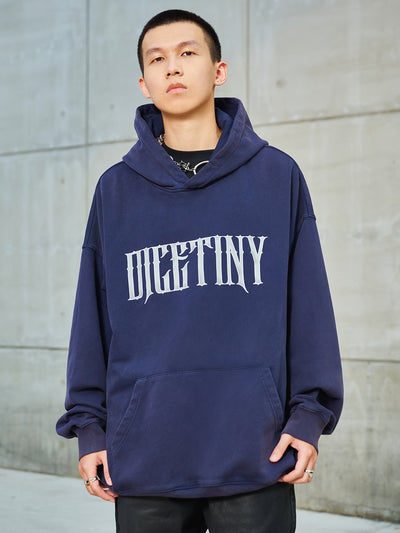 DICETINY Metal Font Logo Washed Hoodie | Face 3 Face