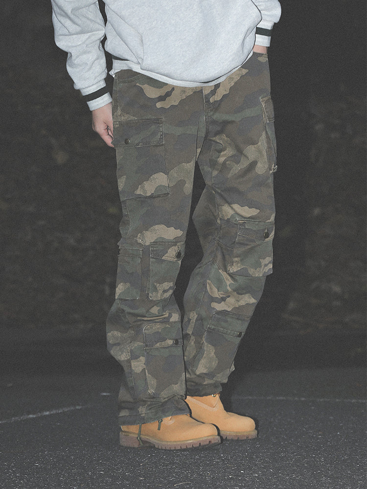 UNTILWERICH Dirty Camo Multi Pocket Work Cargo Pants | Face 3 Face