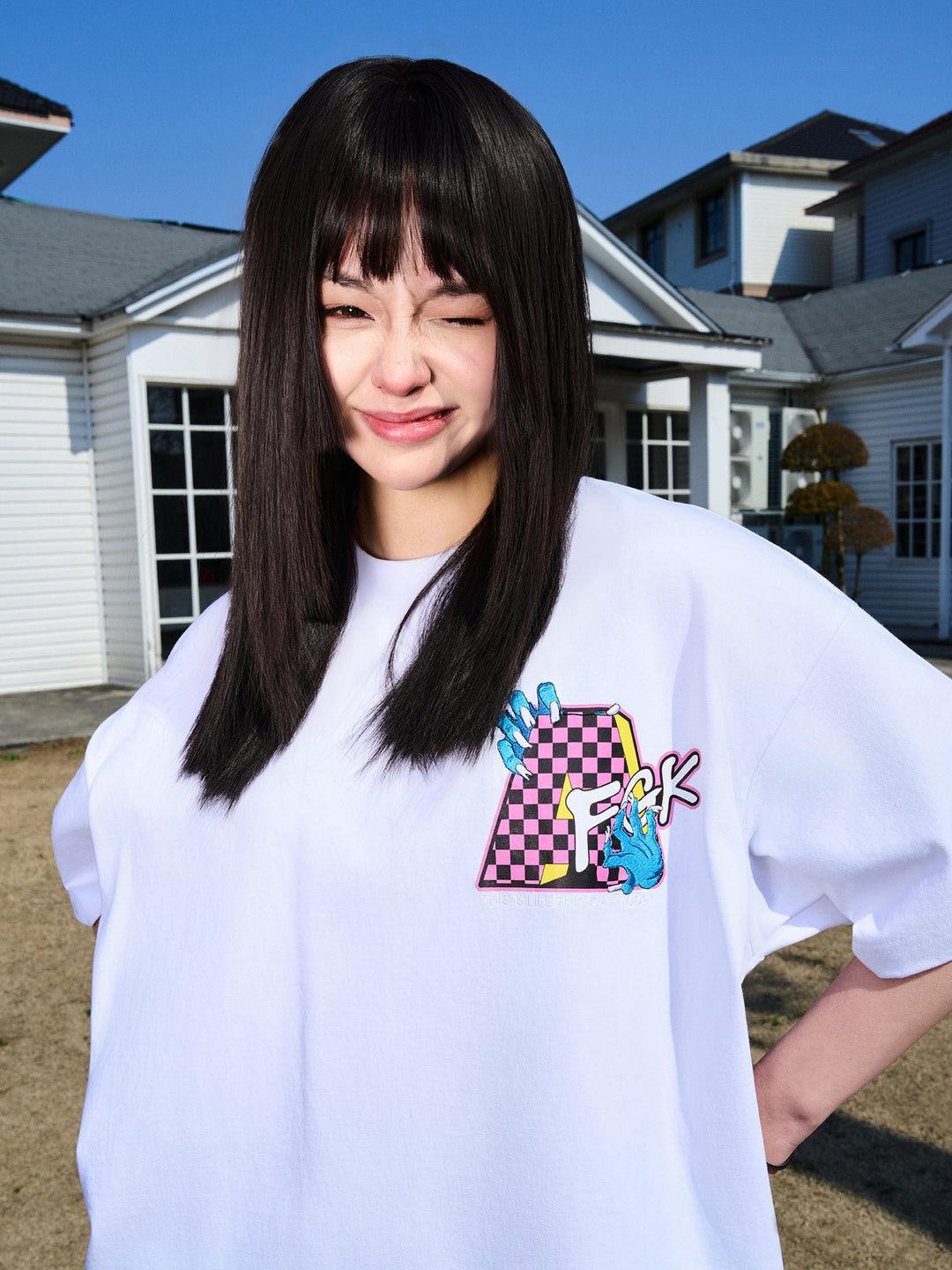 AFGK Spoof Embroidery Logo Print Tee