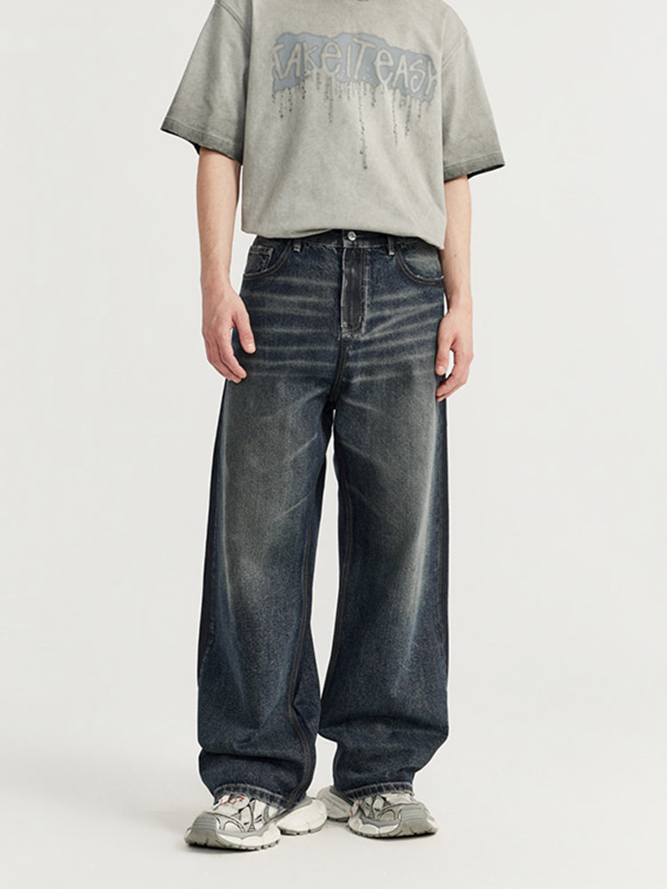 F3F Select Vintage Washed & Old Frayed Blue Jeans