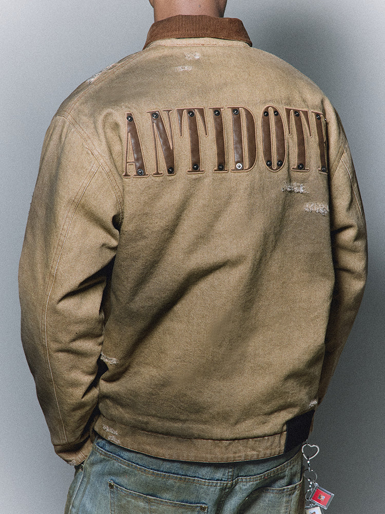 ANTIDOTE Washed Patchwork Embroidered Detroit Work Jacket | Face 3 Face