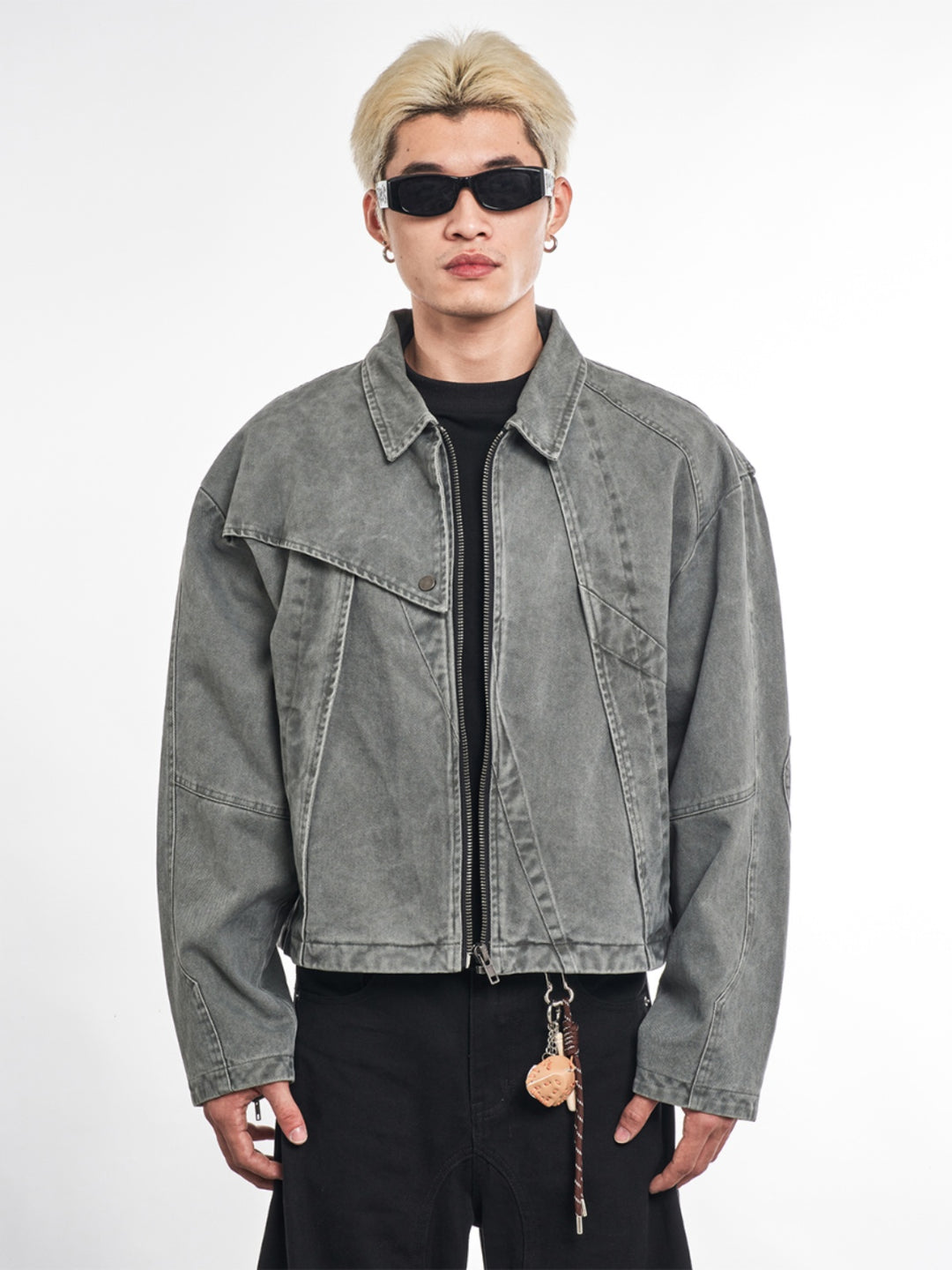 F3F Select Deconstructed Stitching Washed Denim Jacket | Face 3 Face
