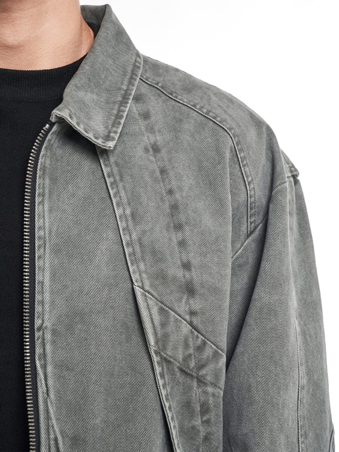 F3F Select Deconstructed Stitching Washed Denim Jacket | Face 3 Face