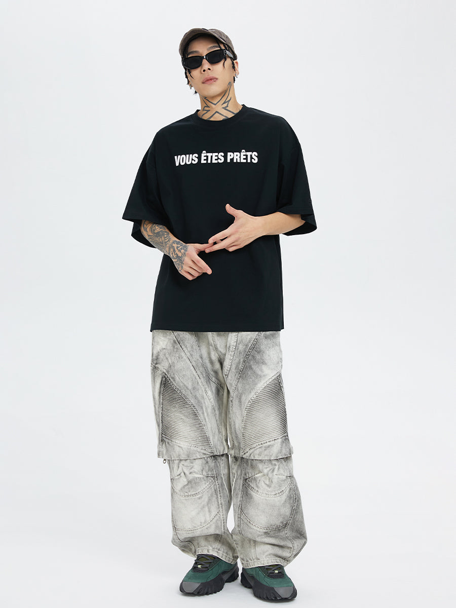 F2CE Basic Slogan Letter Printed Quick Dry Tee