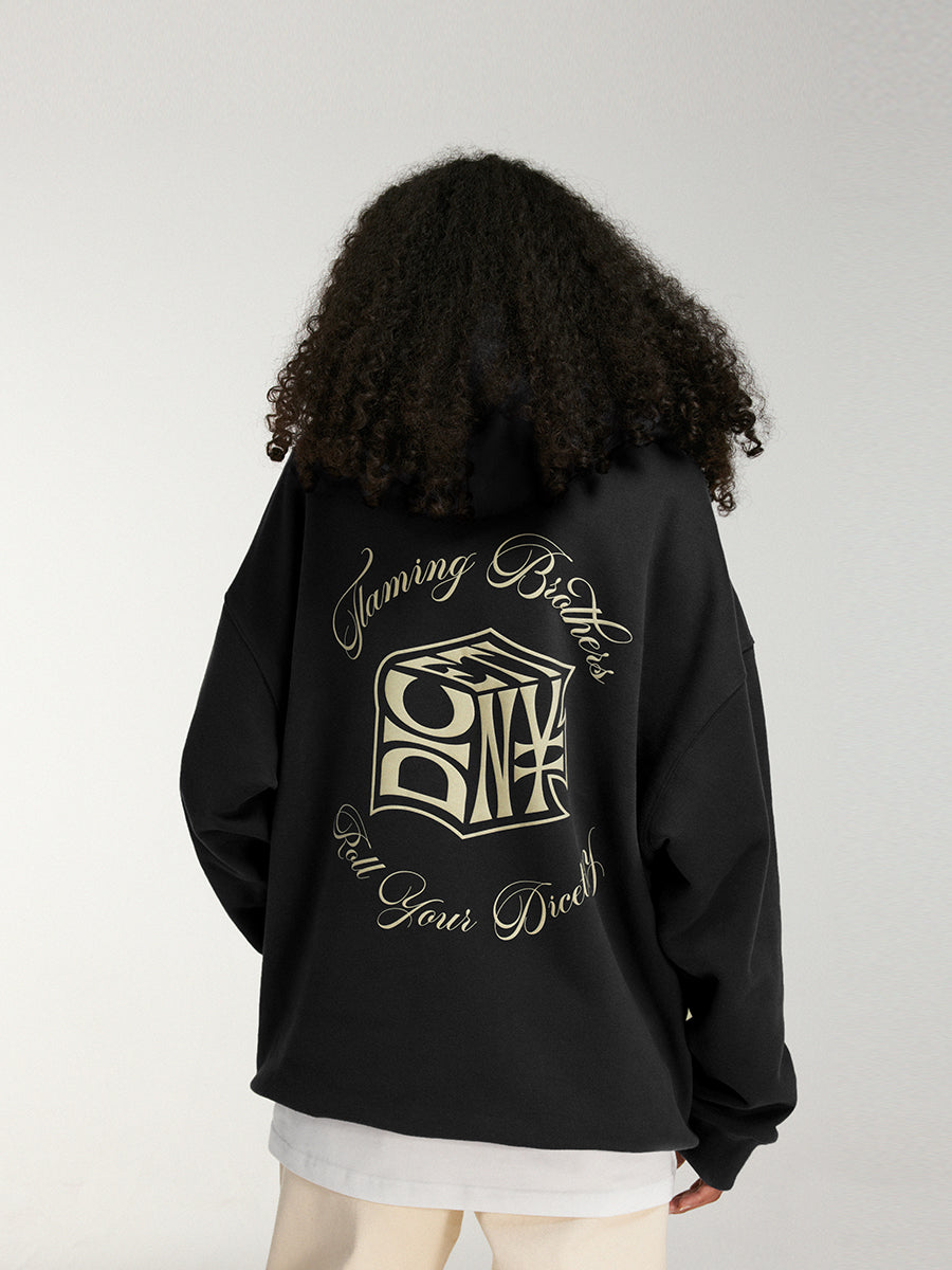 DICETINY Dice Roll Foam Letter Print Hoodie | Face 3 Face