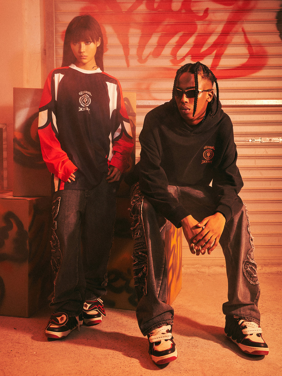 DICETINY x OLD ORDER Flame Dice Patch Hoodie | Face 3 Face