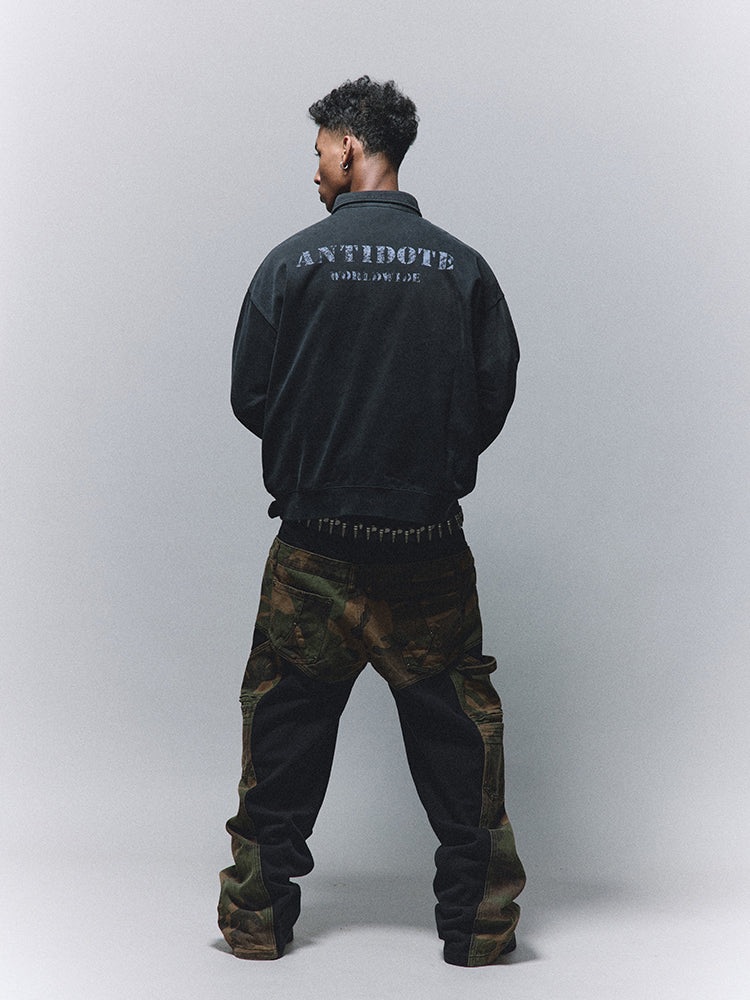 ANTIDOTE Camouflage Canvas Patchwork Baggy Pants | Face 3 Face