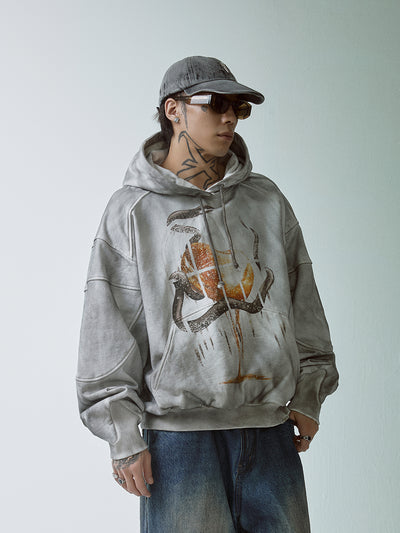 F2CE Dirty Dye Printed Hoodie | Face 3 Face