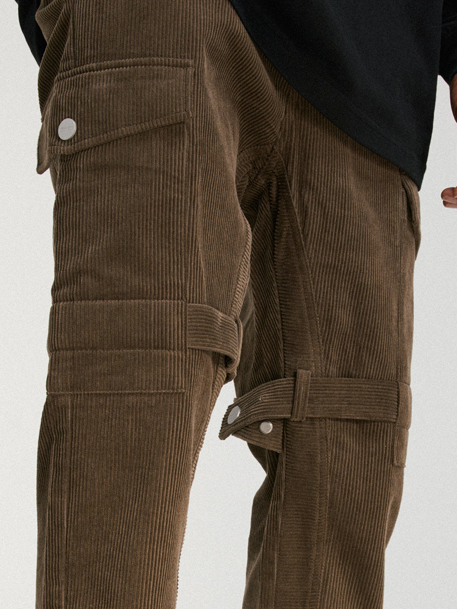 DICETINY Corduroy Leg Zip Work Cargo Jeans | Face 3 Face