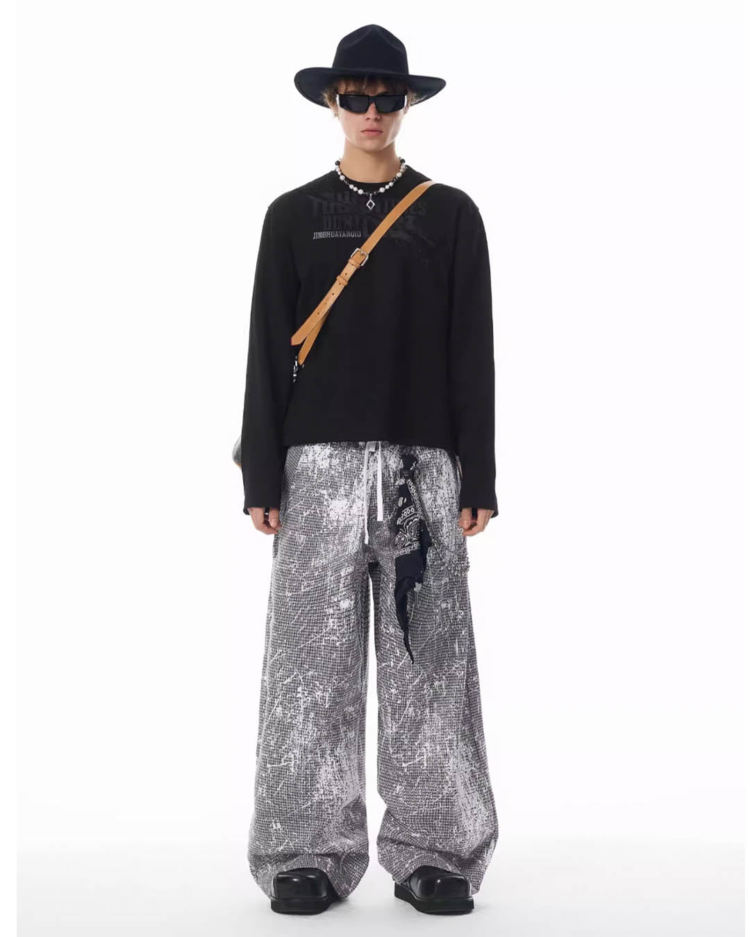 JHYQ Cracked Print Baggy Work Pants | Face 3 Face