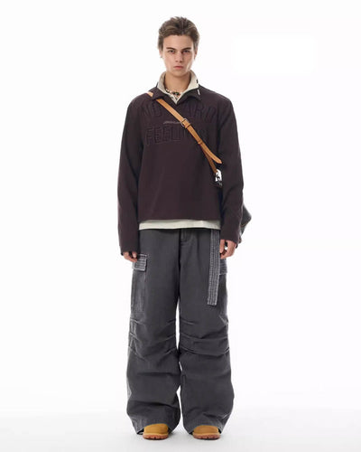 JHYQ Contrast Color Pleated Baggy Cargo Pants | Face 3 Face