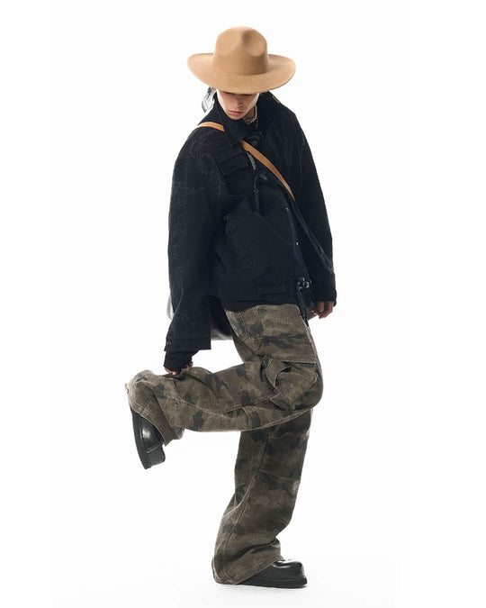 JHYQ Deconstructing Embroidery Thorn Work Jacket | Face 3 Face