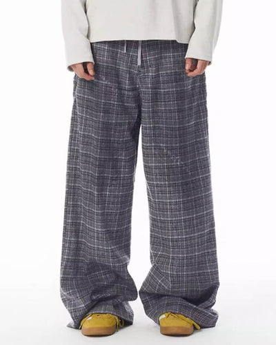 JHYQ Plaid Draped Baggy Pants | Face 3 Face