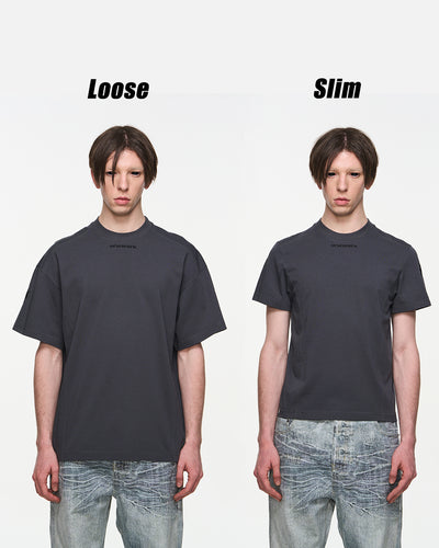 BLIND NO PLAN Loose & Slim Embroidered Logo Tee | Face 3 Face