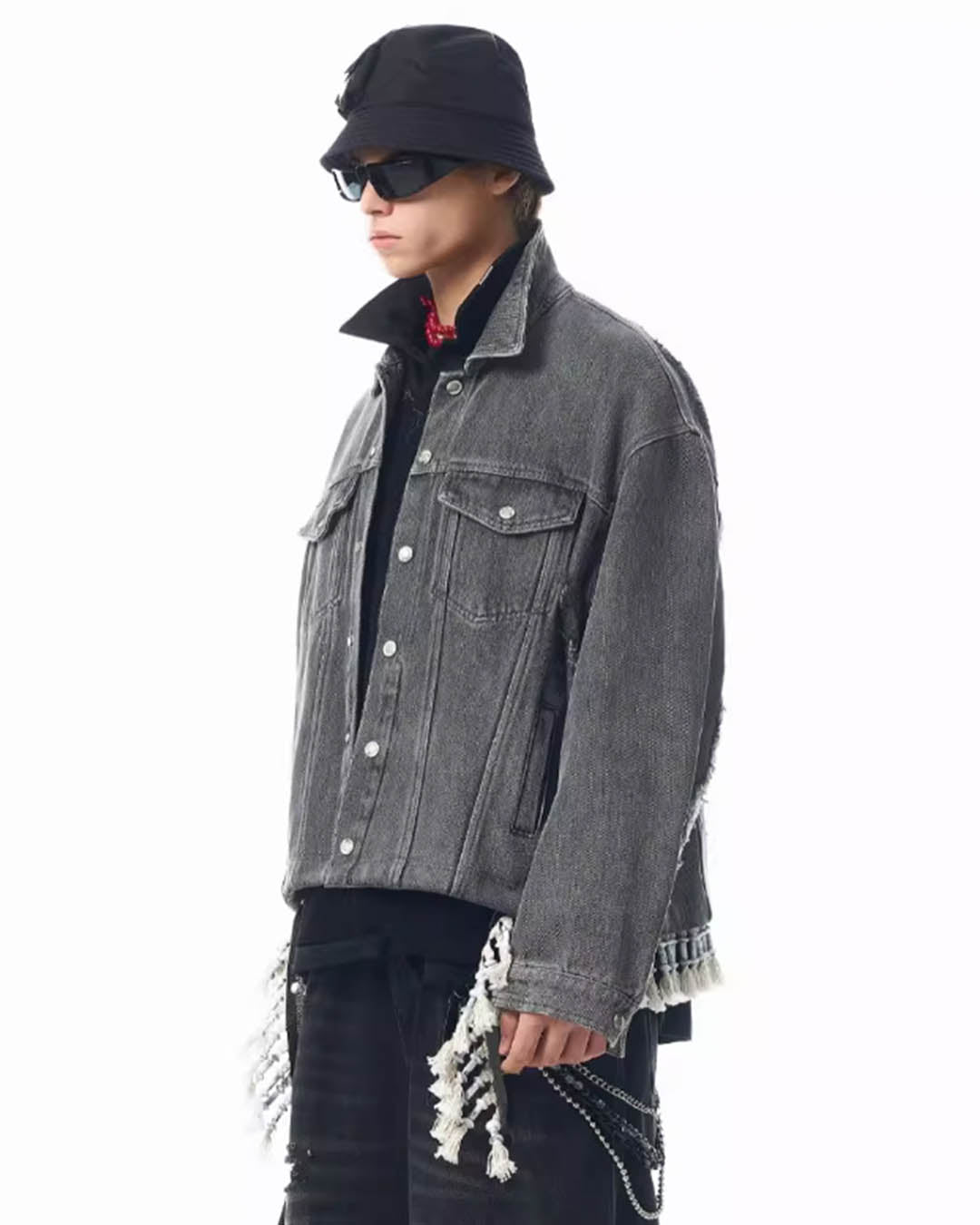 JHYQ Frayed Detachable Denim Jacket | Face 3 Face