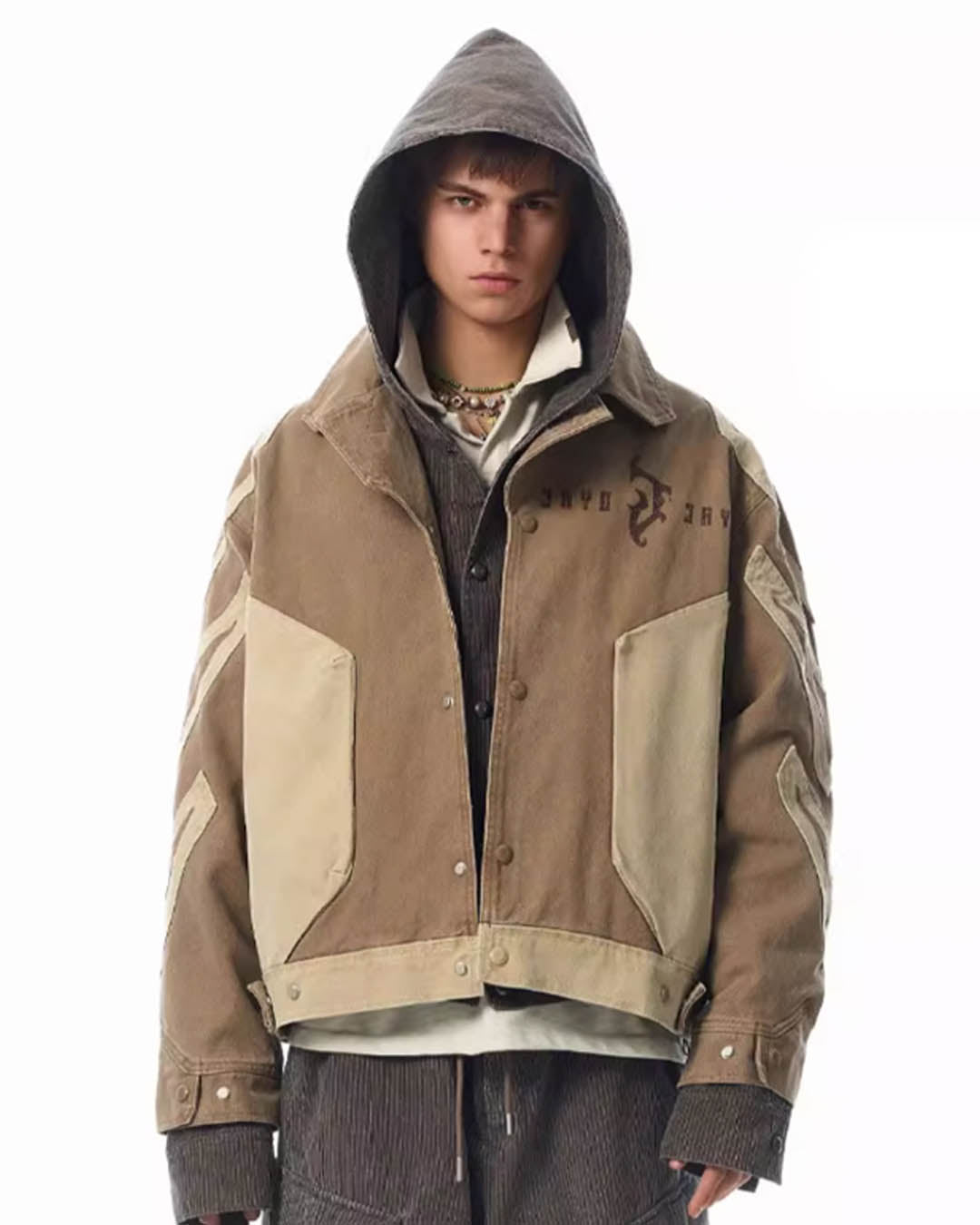 JHYQ Contrast Color Stitching Canvas Work Jacket | Face 3 Face