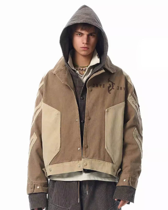 JHYQ Contrast Color Stitching Canvas Work Jacket | Face 3 Face