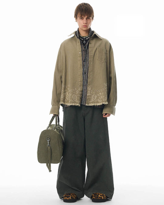 JHYQ Paisley Embroidery Long Sleeved Shirt Jacket | Face 3 Face