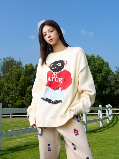 AFGK Bear Jacquard Knit Sweater | Face 3 Face